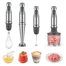 1100W Immersion Hand Blender, Stainless Steel Stick Blender with 12-Speed & Turbo Mode