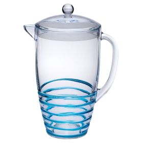 2.5 Quarts Water Pitcher with Lid, Swirl Unbreakable Plastic Pitcher, Drink Pitcher, Juice Pitcher with Spout BPA Free (Color: as pic)